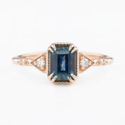 Agatha Ring, 1.11ct Emerald Montana Sapphire