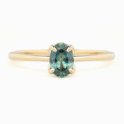 Sara Ring 0.76ct Blue Green Montana Sapphire, 14K Yellow Gold (One of a kind)