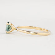Sara Ring 0.76ct Blue Green Montana Sapphire, 14K Yellow Gold (One of a kind)
