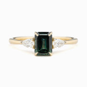 Jane Ring, 0.80ct Blue Green Teal Blue Madagascar Sapphire