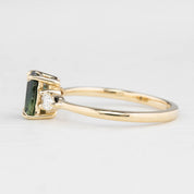 Jane Ring, 0.80ct Blue Green Teal Blue Madagascar Sapphire