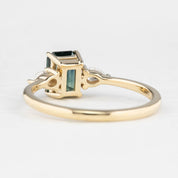 Jane Ring, 0.80ct Blue Green Teal Blue Madagascar Sapphire