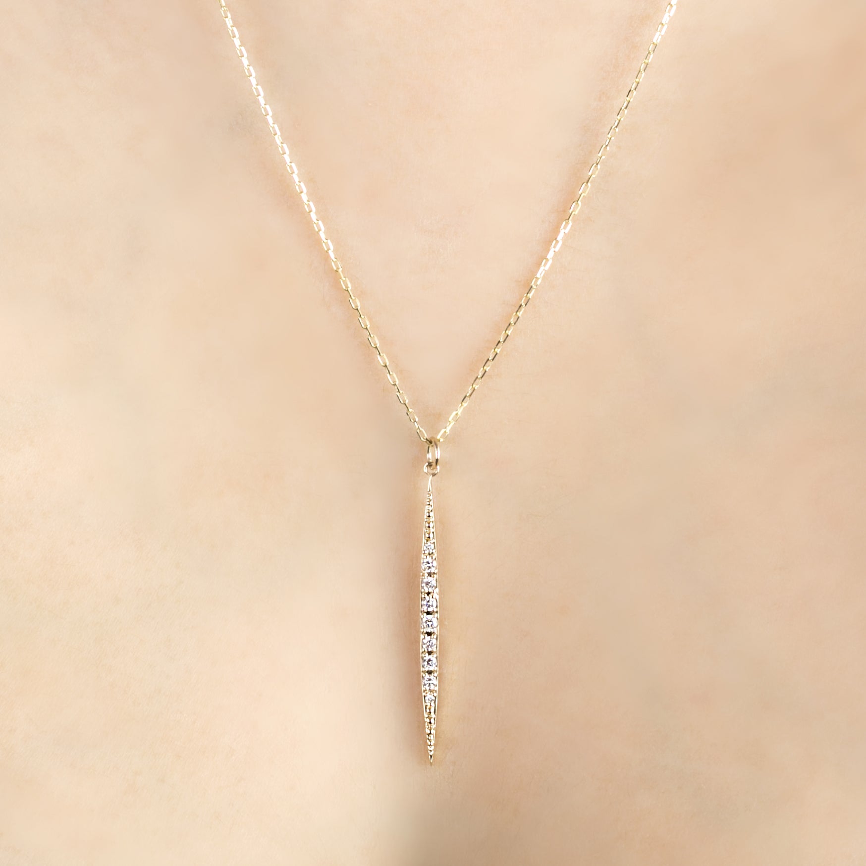 Crescent Diamond Pave Necklace