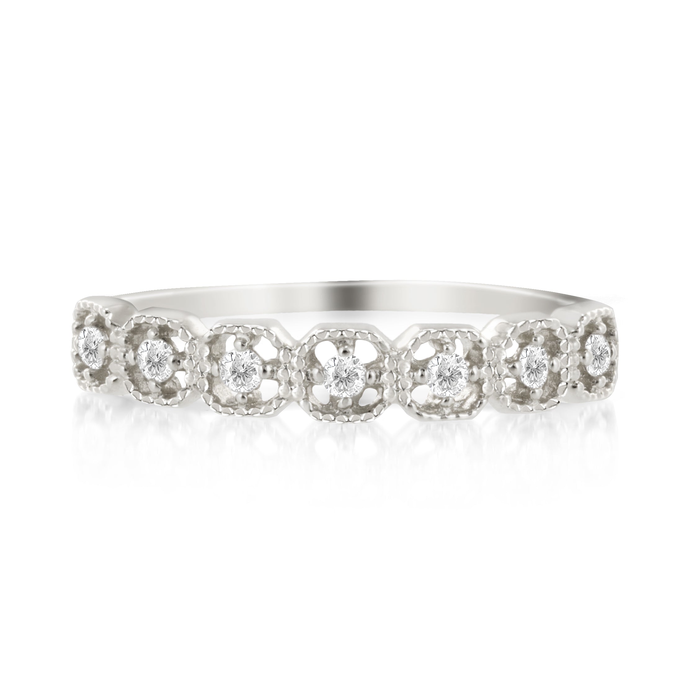 Milgrain Square Eternity Ring