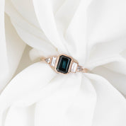 Edith Ring 1.19ct Teal Blue Queensland Sapphire, 14K Rose Gold (One of a kind)