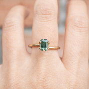 1.16ct Emerald Cut Light Green Montana Sapphire