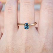 0.82ct Oval Cut Blue Green Montana Sapphire