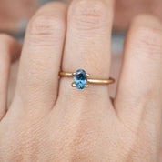 0.89ct Oval Cut Aqua Blue Green Montana Sapphire