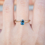 0.92ct Oval Cut Blue Green Montana Sapphire