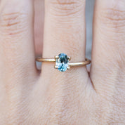 0.93ct Oval Cut Light Teal Blue Green Montana Sapphire