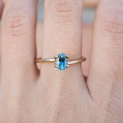 0.86ct Oval Cut Light Blue Green Montana Sapphire