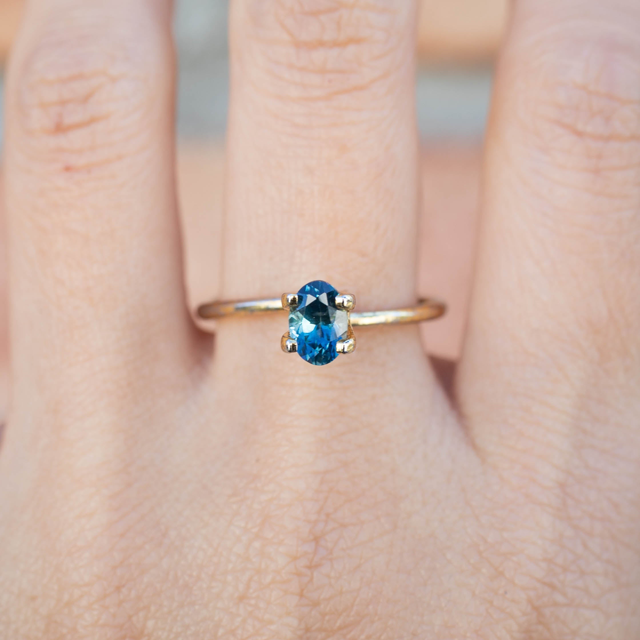 0.96ct Oval Cut Blue Green Montana Sapphire