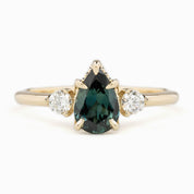 Ayana Ring, 1.09ct Teal Blue Queensland Sapphire