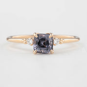 Estel Ring 1.04ct Cushion Cut Grey Purple Spinel, 14k Rose Gold (One of a kind)