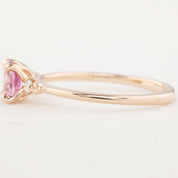 Estel Ring 0.81ct Cushion Cut Fuchsia Pink Spinel, 14k Rose Gold