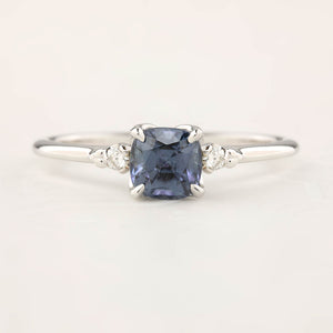Estel Ring, Cushion Cut 1.29ct Blue Spinel