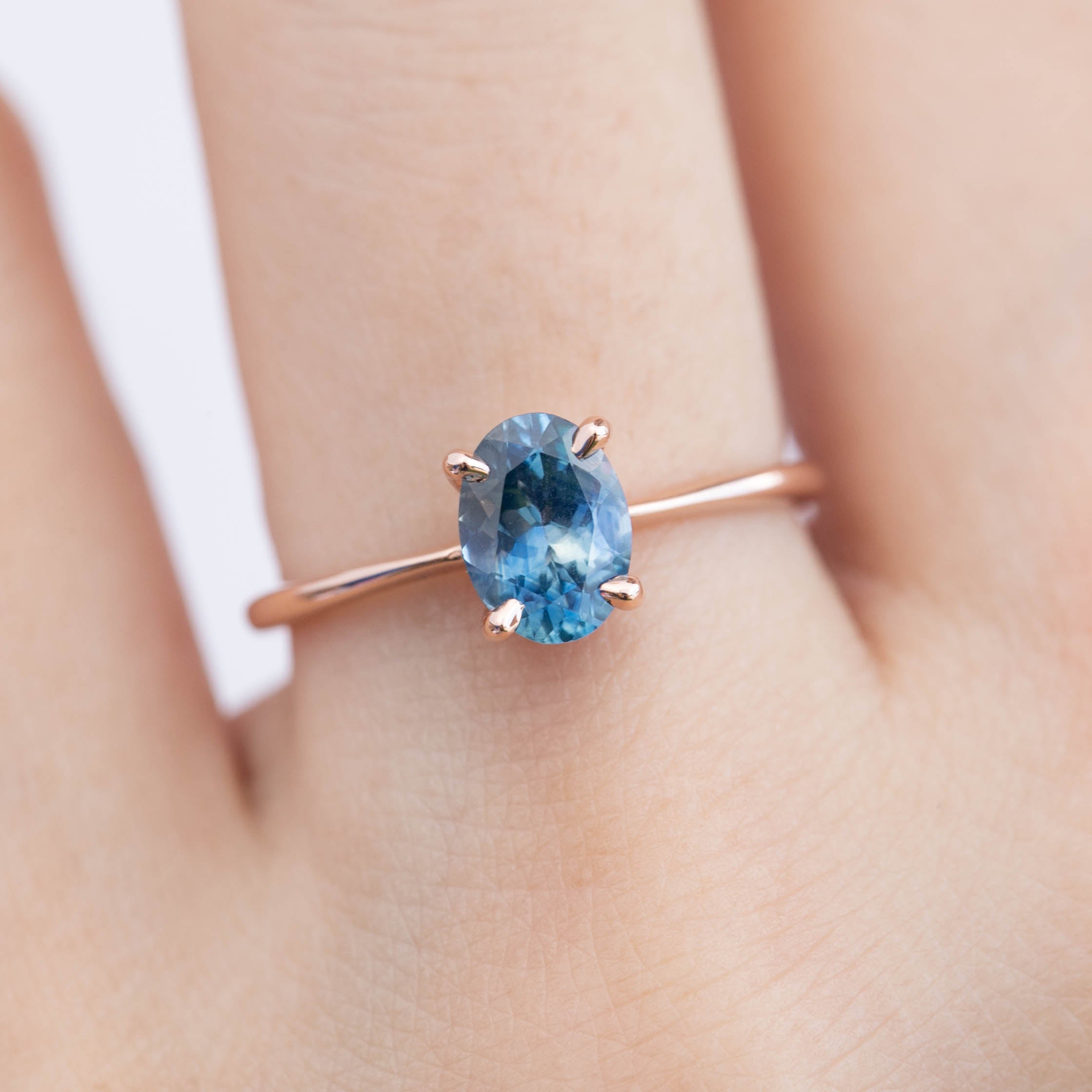Nina Ring, 1.30ct Montana Sapphire, oval shape gemstone