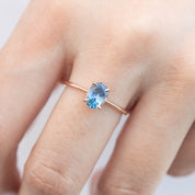 Nina Ring, 1.30ct Montana Sapphire, oval shape gemstone