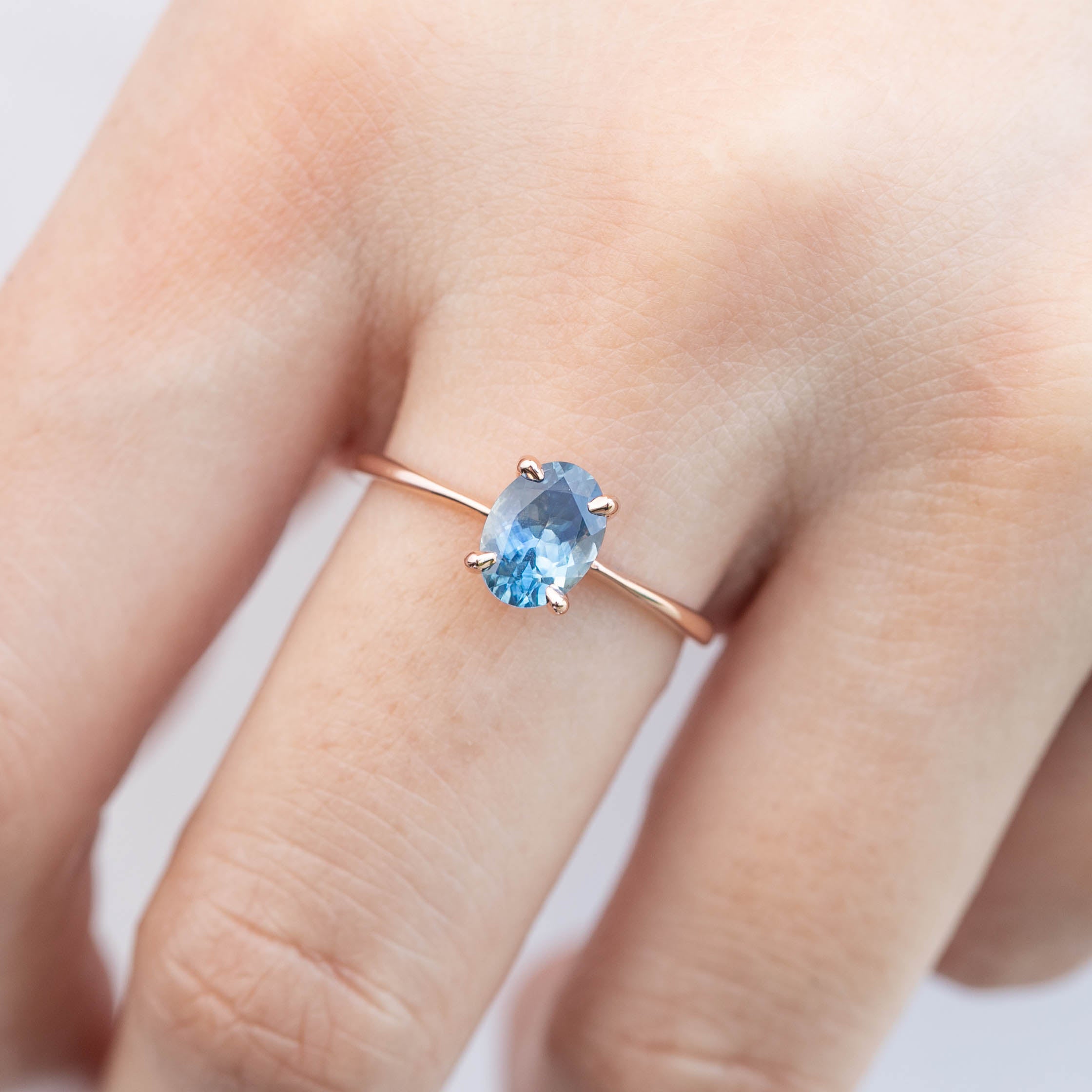 Nina Ring, 1.30ct Montana Sapphire, oval shape gemstone