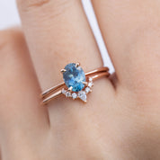 Nina Ring, 1.30ct Montana Sapphire, oval shape gemstone
