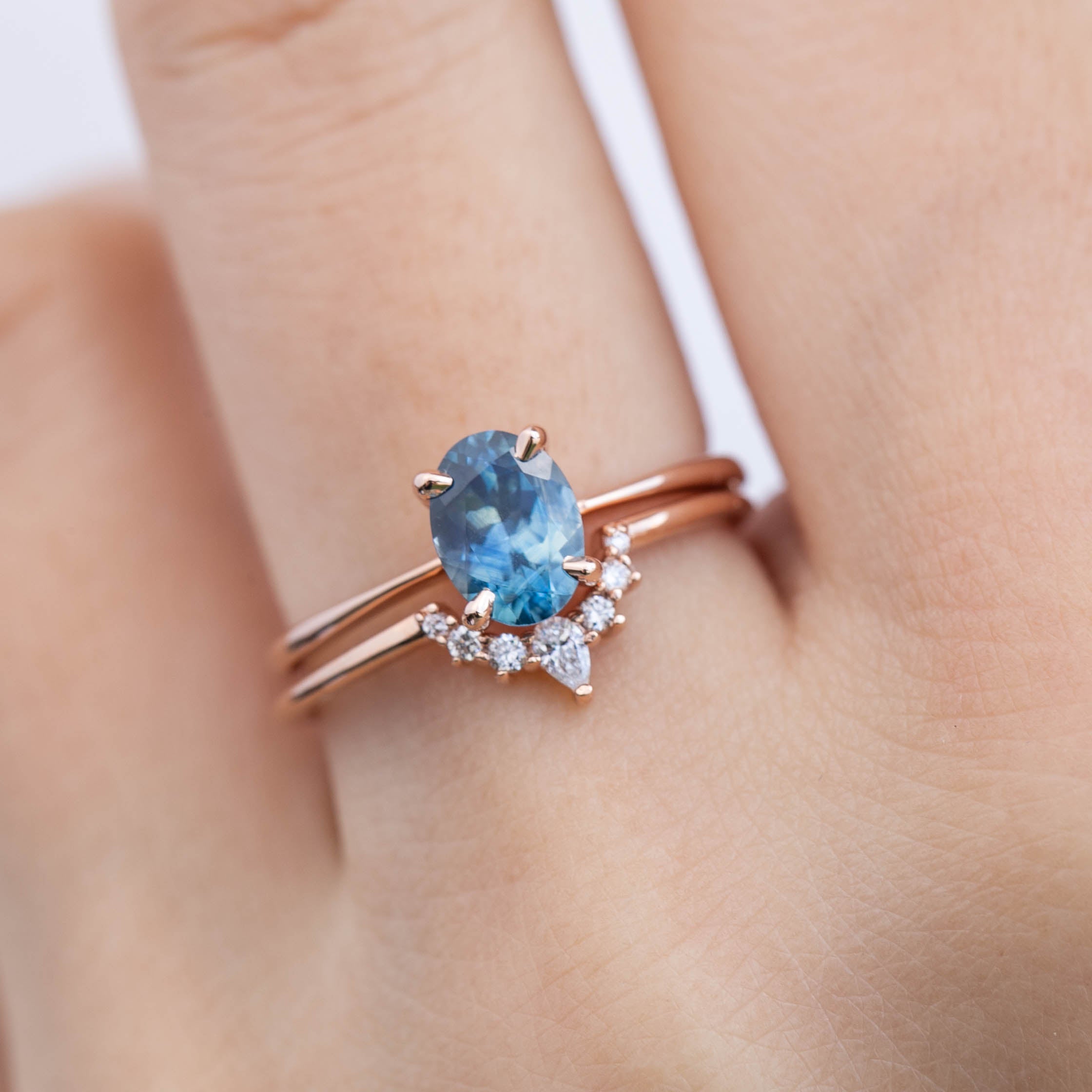 Nina Ring, 1.30ct Montana Sapphire, oval shape gemstone