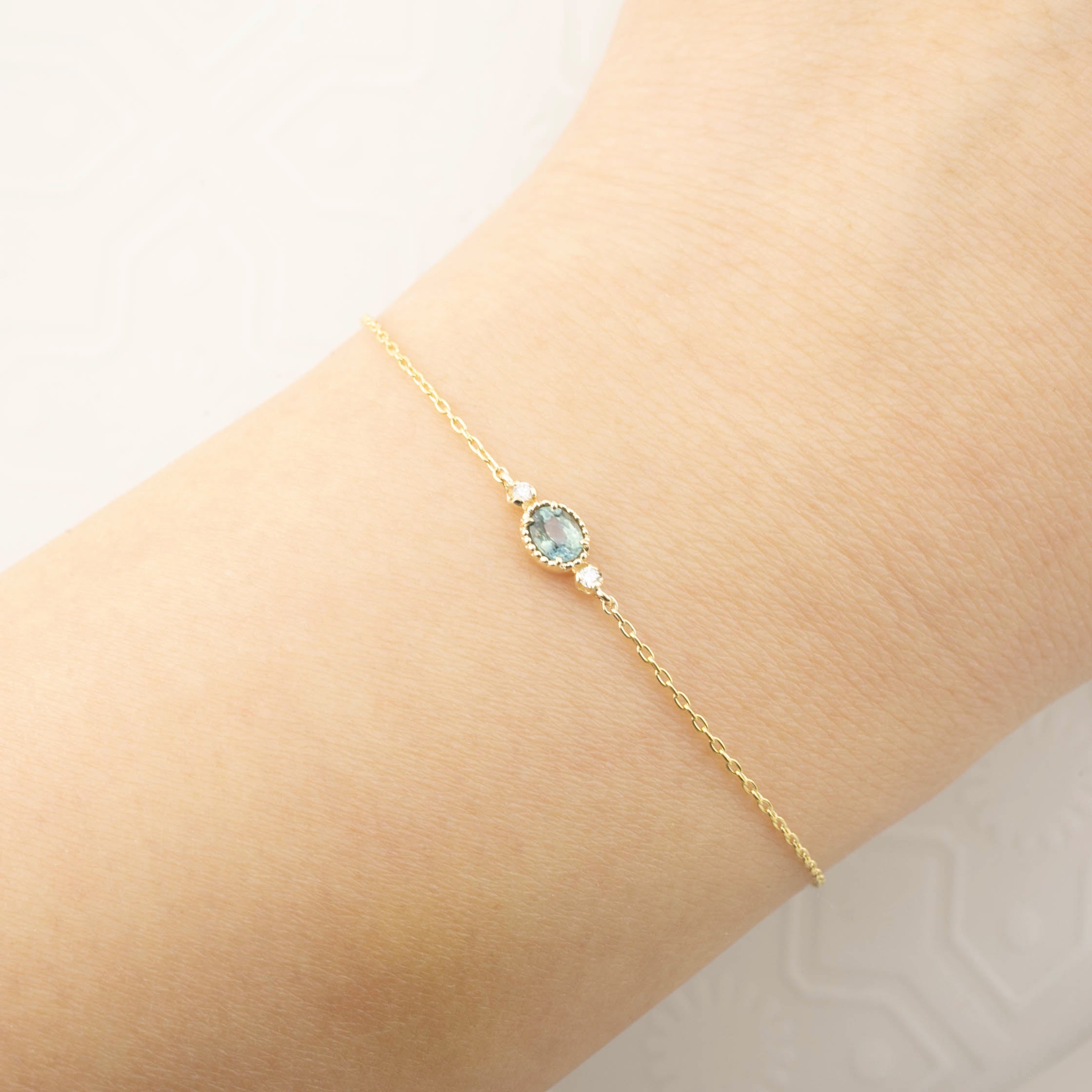 Three-Stone Bracelet, Montana Sapphire