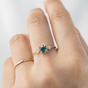 Charlene Ring, 0.92ct Blue Green Montana Sapphire