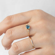 Charlene Ring, 0.92ct Blue Green Montana Sapphire