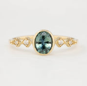 Celeste Ring, 0.80ct Montana Sapphire, oval shape gemstone