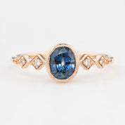 Celeste Ring, 0.80ct Montana Sapphire, oval shape gemstone