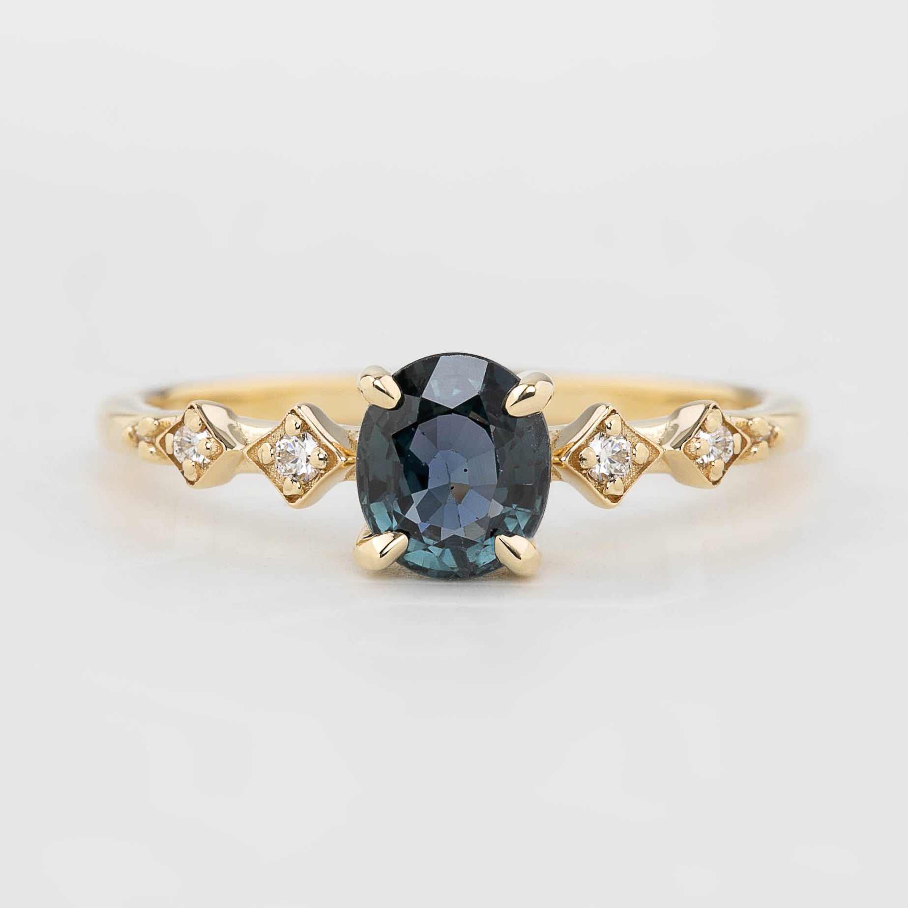 Celeste Ring - 1.04ct Green Montana Sapphire (One of a kind)