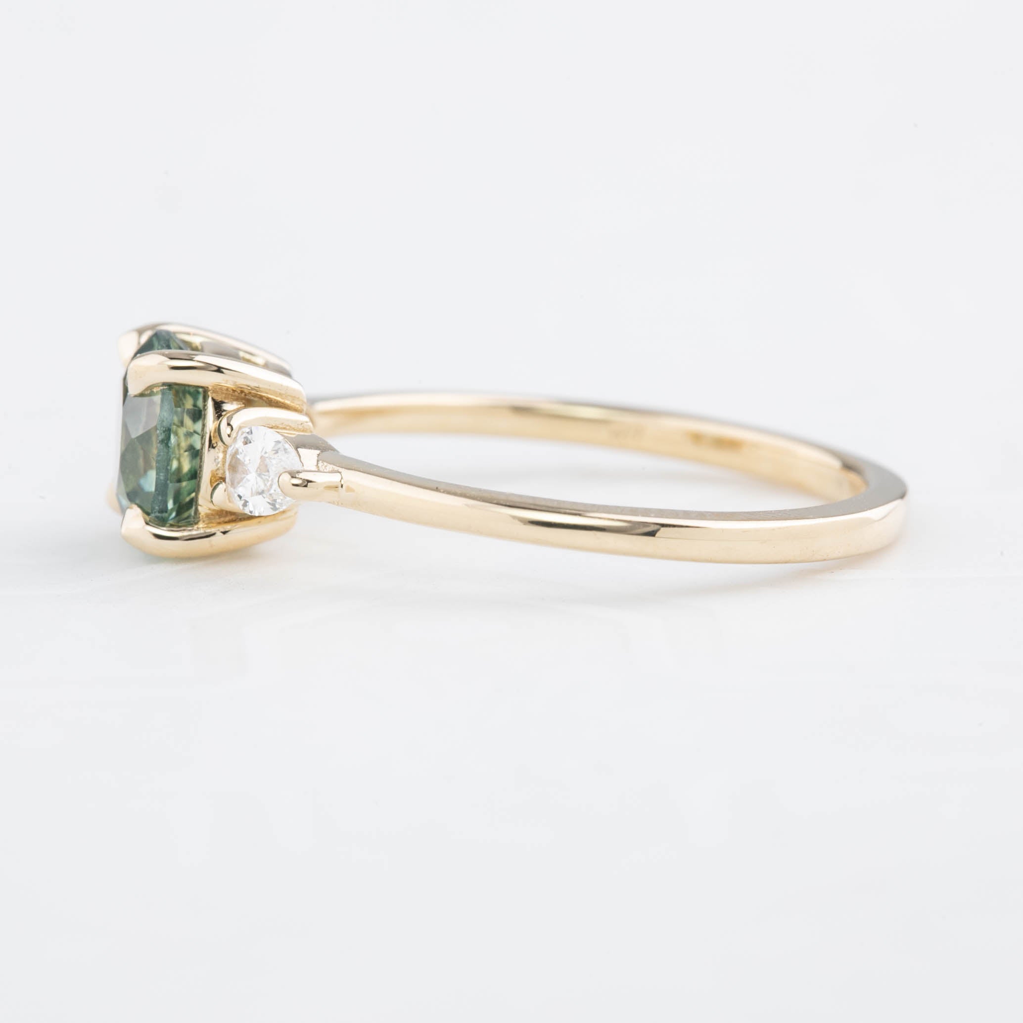 Olivia Ring, 1.64ct Mint Green Montana Sapphire