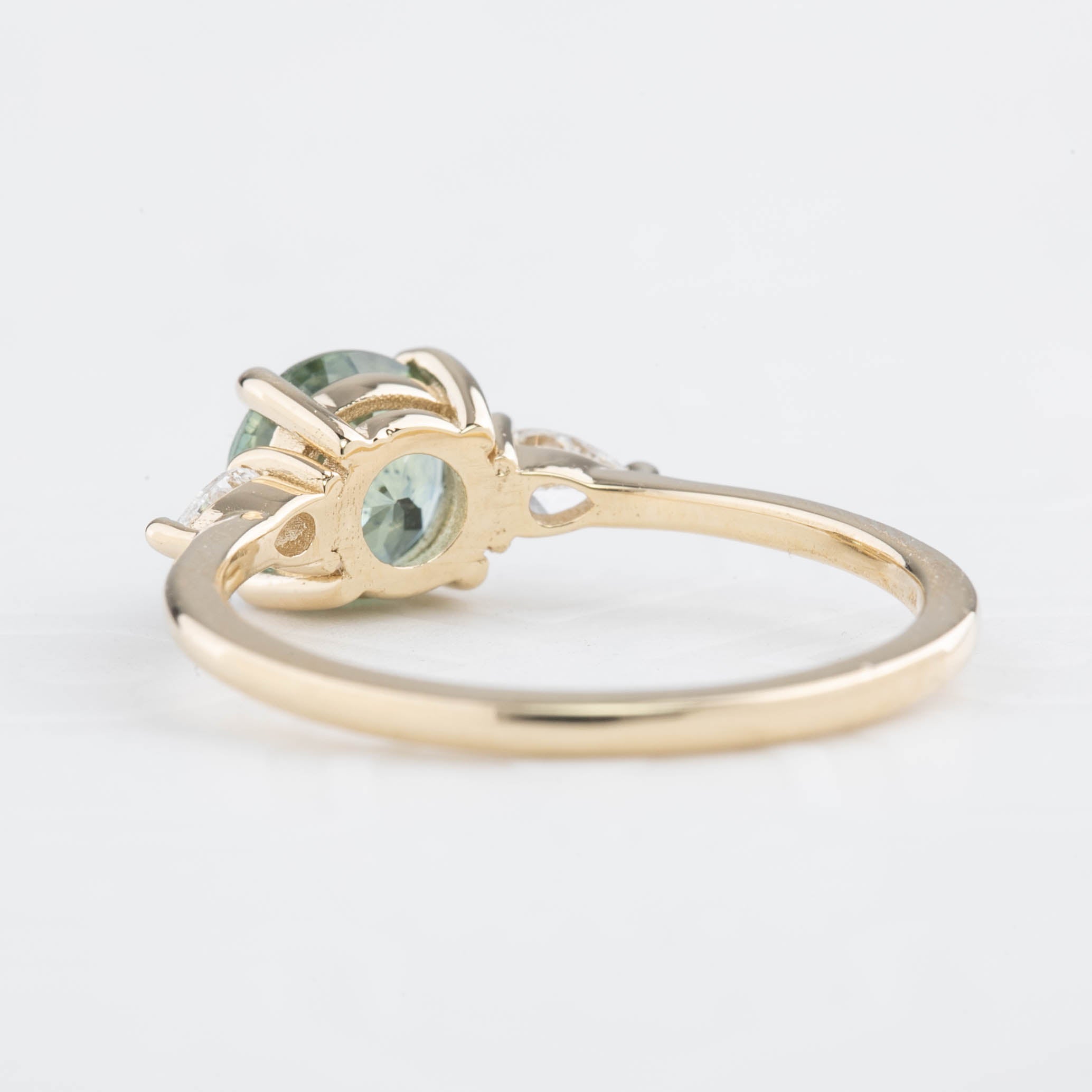 Olivia Ring, 1.64ct Mint Green Montana Sapphire