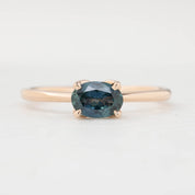 Sara Ring, 0.86ct East West Montana Sapphire, oval shape gemstone
