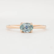 Sara Ring, 0.86ct East West Montana Sapphire, oval shape gemstone