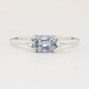 Emilie Ring - 0.83ct Unheated Light Blue Madagascar Sapphire, 14k White Gold (One of a kind)