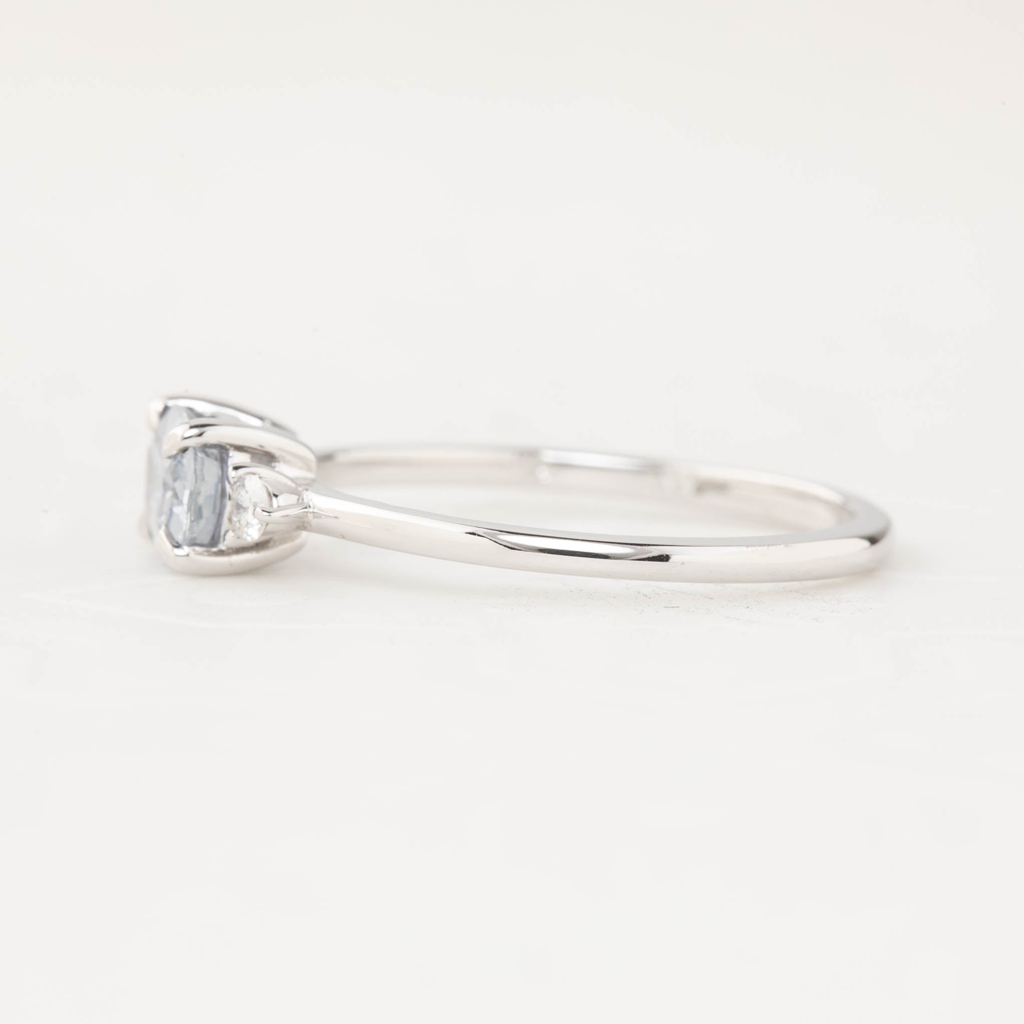 Emilie Ring - 0.83ct Unheated Light Blue Madagascar Sapphire, 14k White Gold (One of a kind)