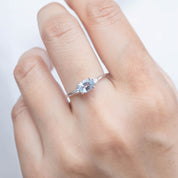 Emilie Ring - 0.83ct Unheated Light Blue Madagascar Sapphire, 14k White Gold (One of a kind)