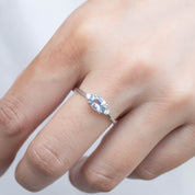 Emilie Ring - 0.83ct Unheated Light Blue Madagascar Sapphire, 14k White Gold (One of a kind)