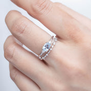 Emilie Ring - 0.83ct Unheated Light Blue Madagascar Sapphire, 14k White Gold (One of a kind)