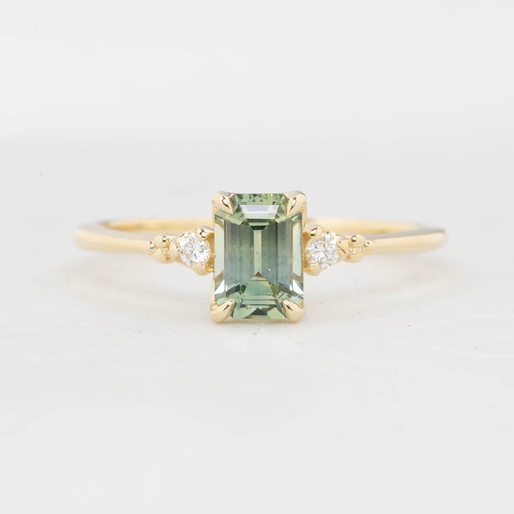 Estel Ring - 0.87ct Light Green Montana Sapphire (One of a kind)