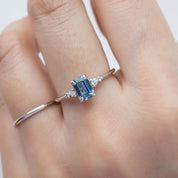 Estel Ring, 0.80ct Emerald Montana Sapphire