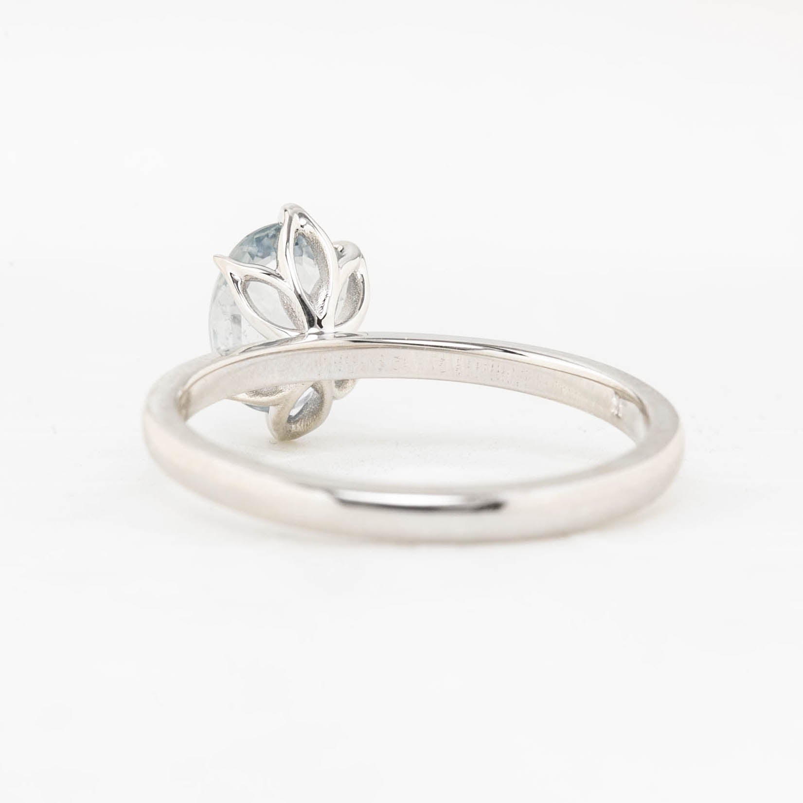 Floryn Ring - 1.32ct Faint Blue Unheated Sapphire Ring, 14k White Gold (One of a kind)
