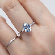 【即日配送】フローリンリング ・1.47ct・非加熱マダガスカル産ライトブルーサファイア・K14WG