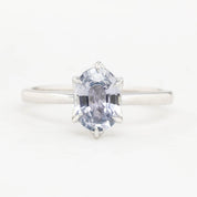 【即日配送】フローリンリング ・1.47ct・非加熱マダガスカル産ライトブルーサファイア・K14WG