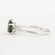 Estel Fleur Ring 1.76ct Unheated Pear Queensland Sapphire Ring 14K White Gold, One of a kind