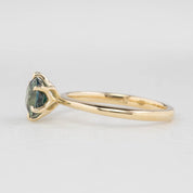 【即日配送】フローリンリング ・1.62ct・加熱マダガスカル産ブルーグリーンサファイア・K14YG