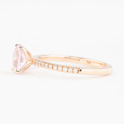 Maria Ring 1.23ct Light Pink Oval Madagascar Sapphire, 14K Rose Gold (One of a kind)