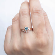 Sara Ring, 0.60-0.70ct Cushion Cut Montana Sapphire