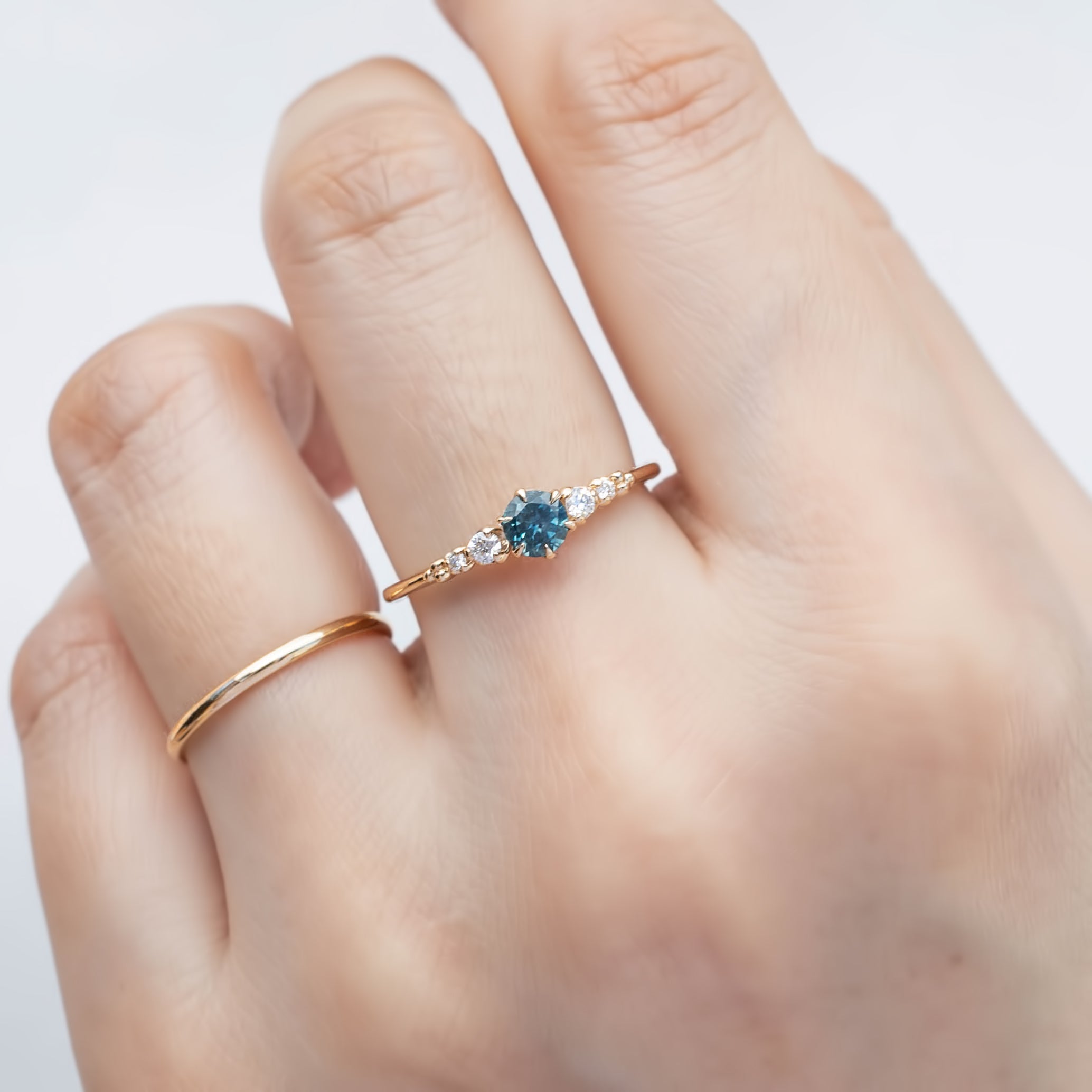 Estel Fleur Ring, 0.30ct Montana Sapphire of your choice